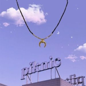 Gold & black necklace